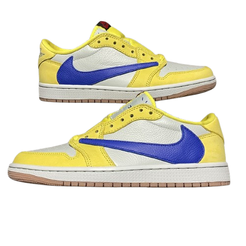 Tênis Travis Scott x Air Jordan 1 Low Og Canary Amarelo